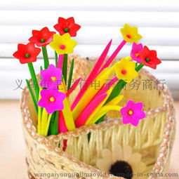 韓國創(chuàng)意文具新寵 可愛軟膠硅膠植物中性筆